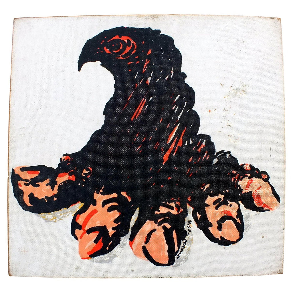 Mexican Modernist Kite Painting, Stencil, Woodcut Print Hand Signed