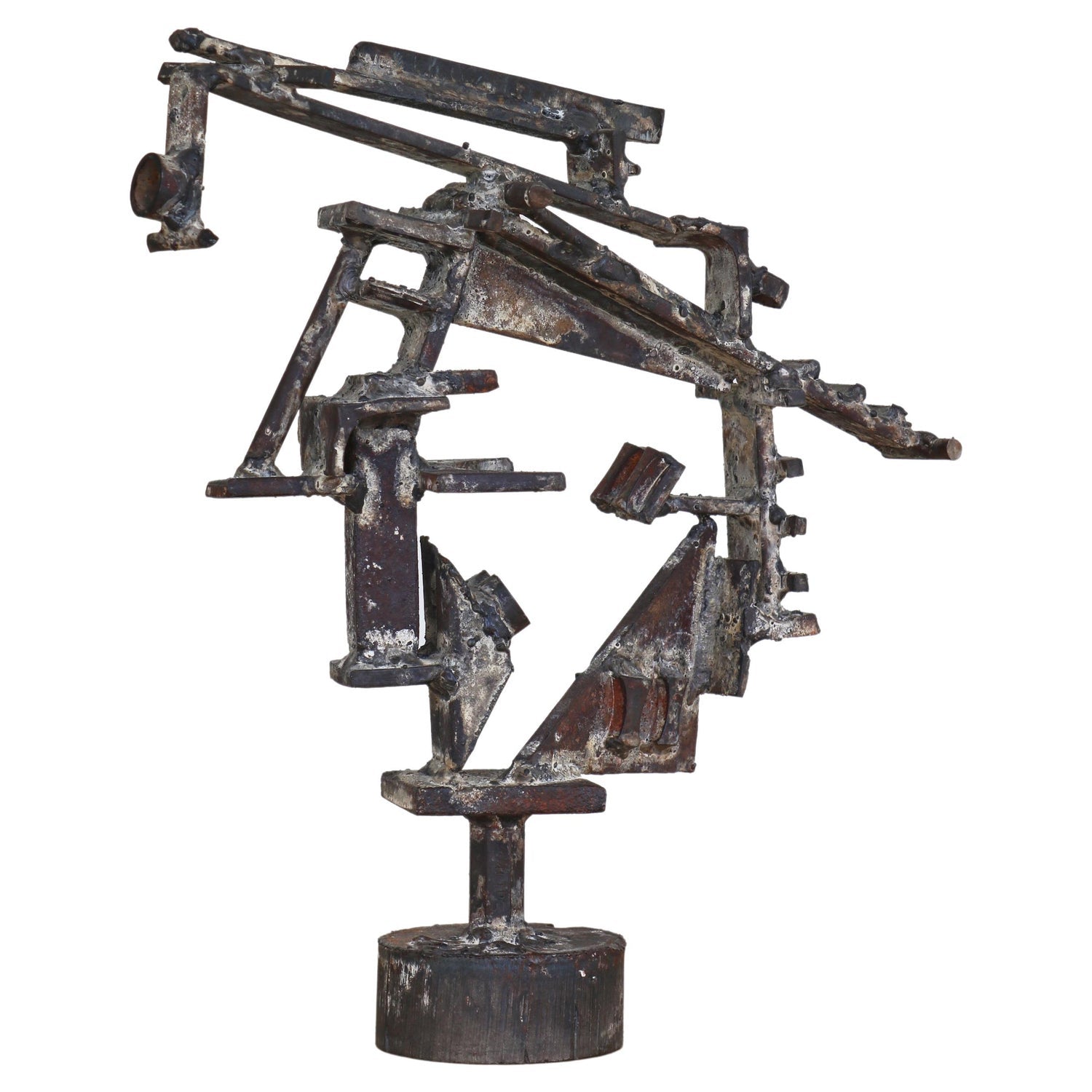 Mid Century Brutalist Iron, Stone Sculpture, Israeli Master David Palombo