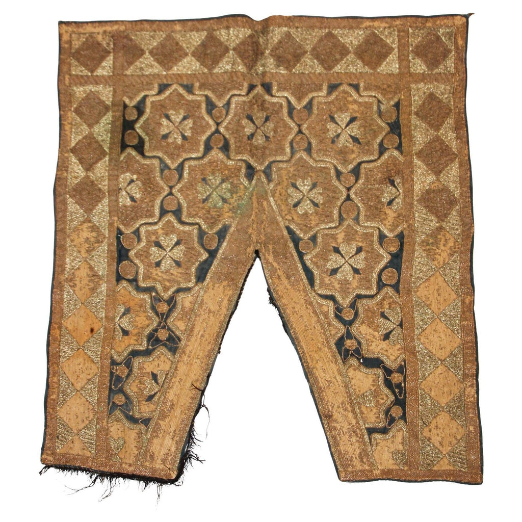 Rare Jewish Pre War Woven Gold Textile Embroidered Antique Judaica Tallit Atara