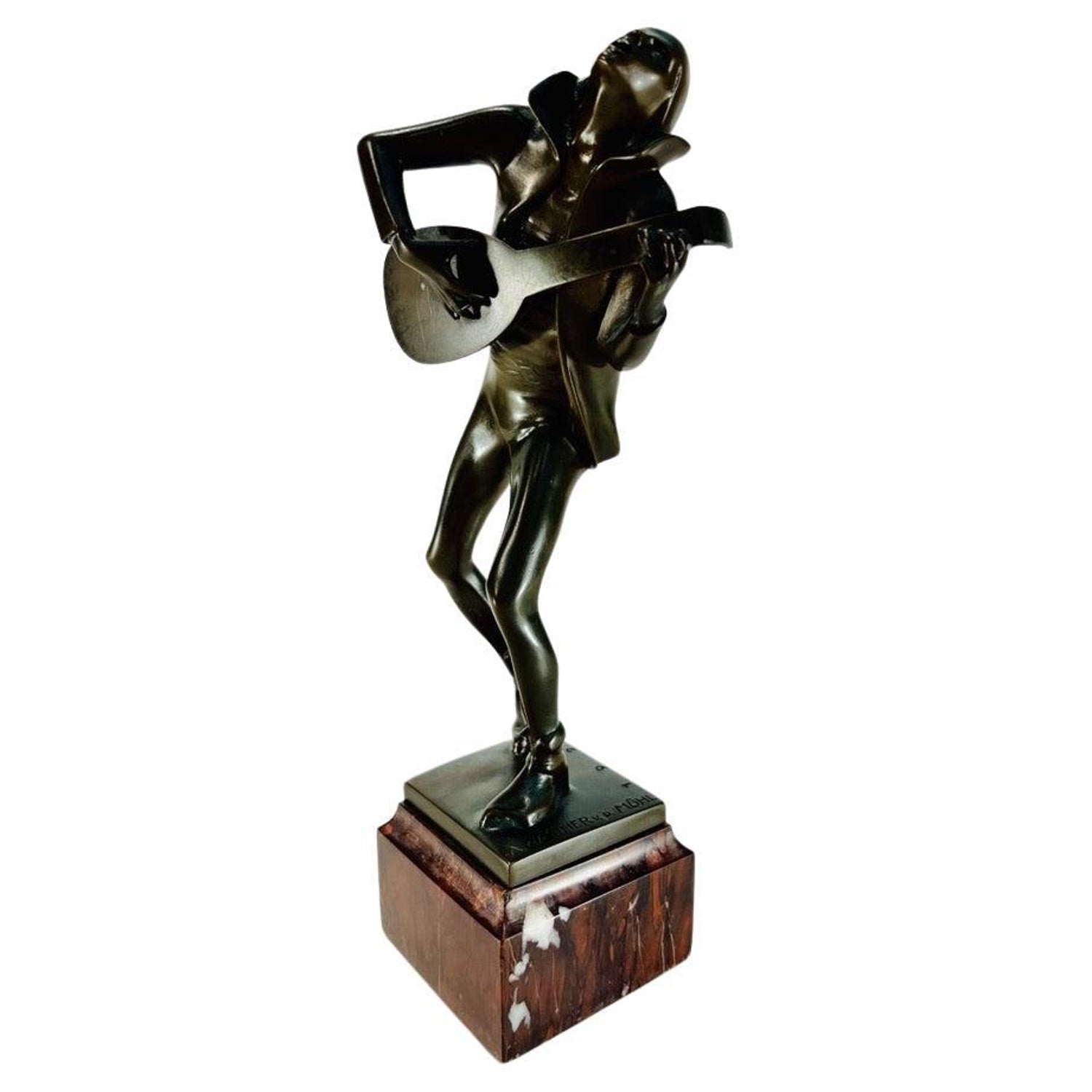 Polychrome Bronze Sculpture Jazz Nightclub Piano Player in Tuxedo Bruno Luna