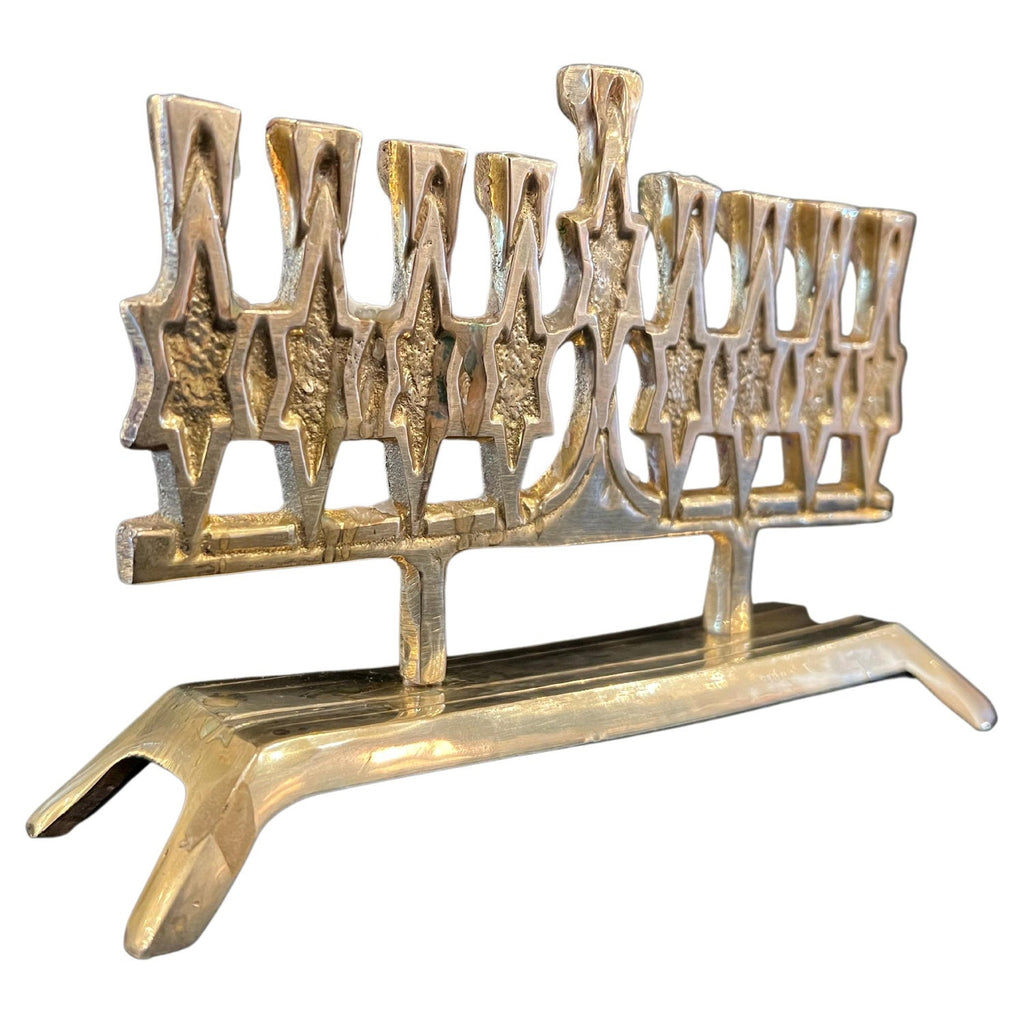 Mid Century Mod Judaica Chrome Eiffel Tower Star of David Candle Holders France