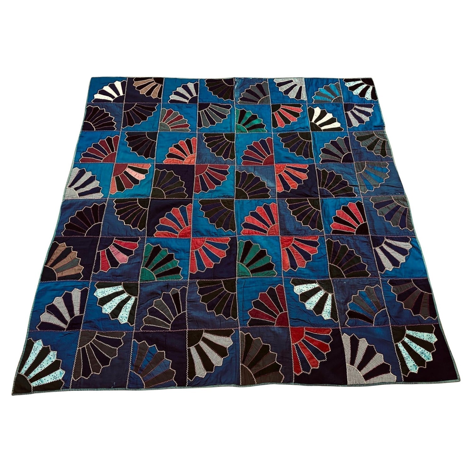 Abstract Red Blue Folk Art Americana Flag Can Tapestry Quilt Ross Palmer Beecher
