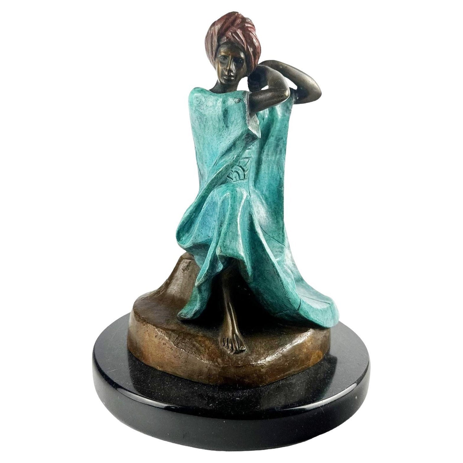 Art Deco Expressionist Bronze Judaica Rabbi Sculpture Los Angeles Modernist