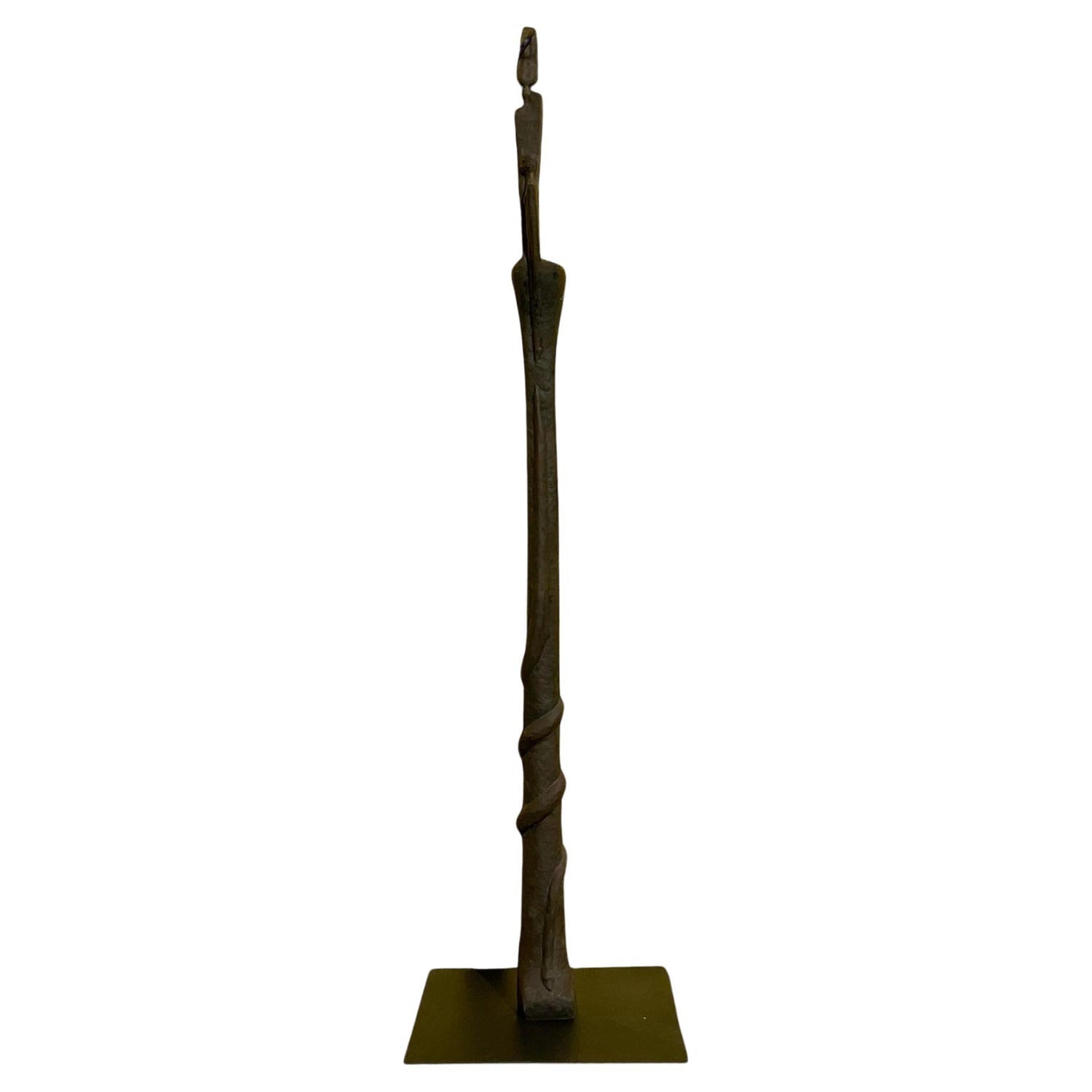 French Brutalist Silvered Cast Bronze Sculpture Lamp Pierre Casenove Fondica Art