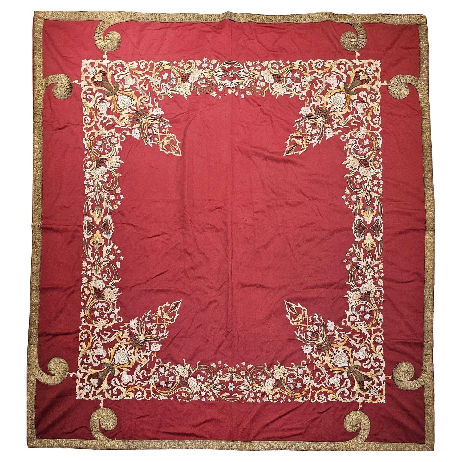 Rare Jewish Pre War Woven Gold Textile Embroidered Antique Judaica Tallit Atara