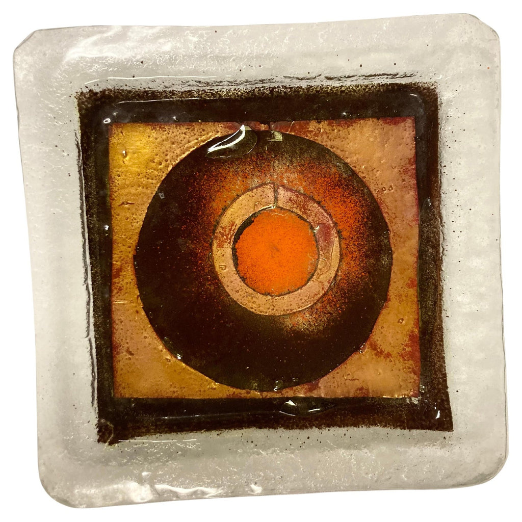Salvador Dali Daum Pate de Verre with Gold, Glass Plate Sculpture Crystal Art