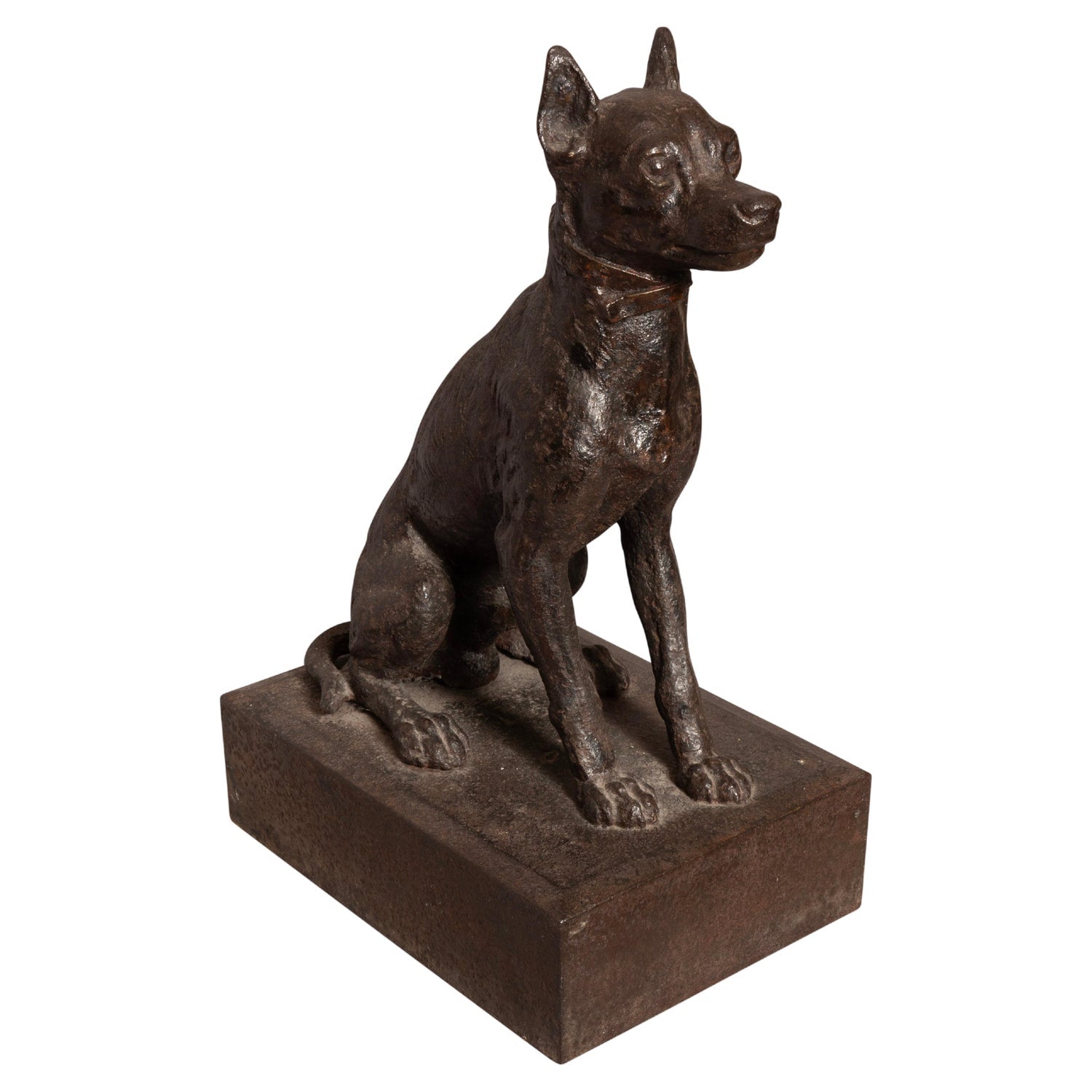 Polish Modernist PUPPY DOG Bronze Expressionist Art Sculpture