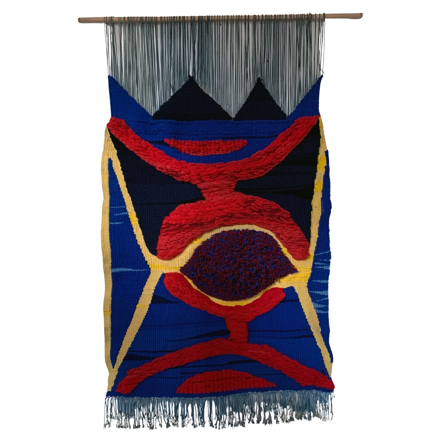 70's Large Colorful Abstract Expressionist Art Protis Tapestry Wool Wall Hanging