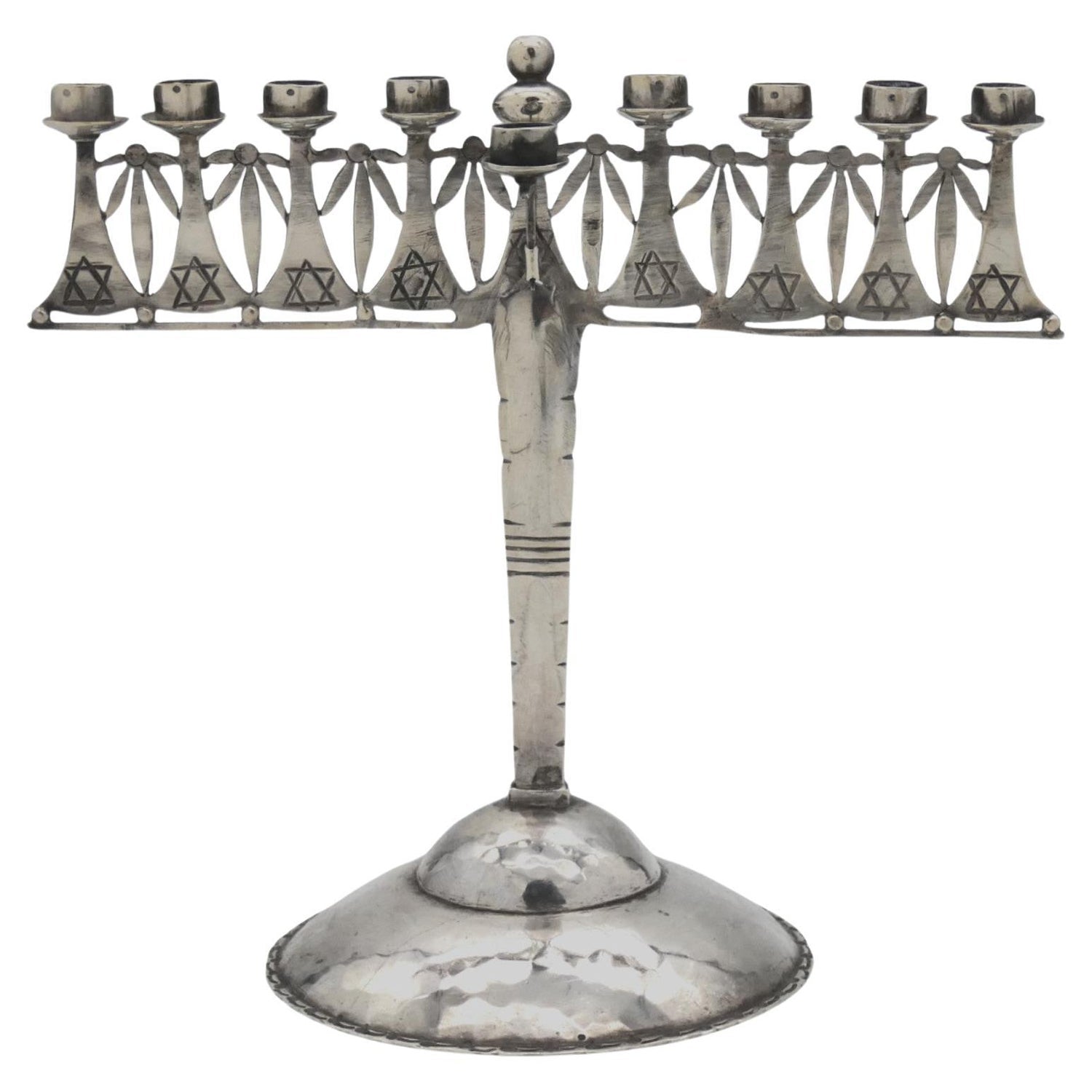 Mid Century Mod Judaica Chrome Eiffel Tower Star of David Candle Holders France