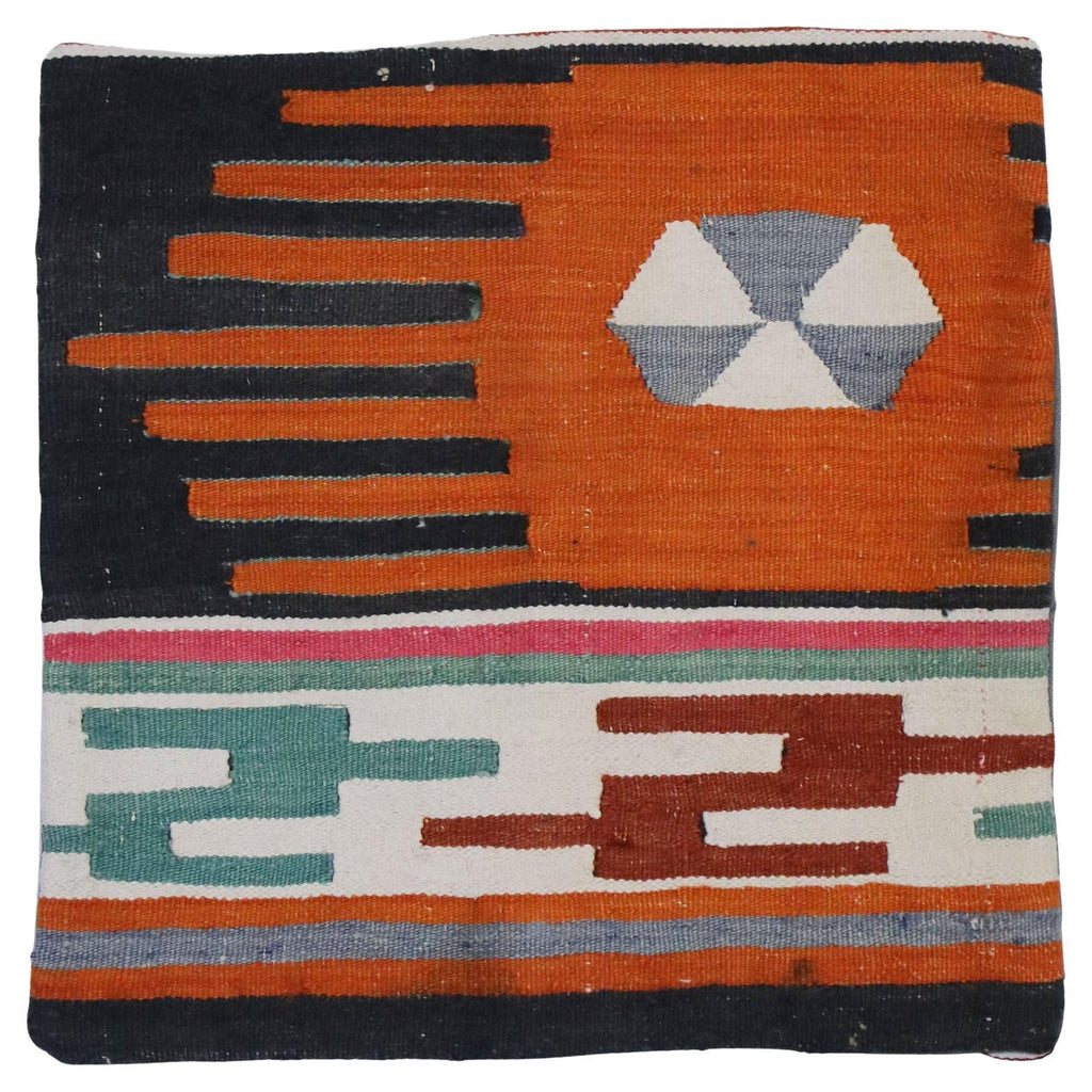 Vintage Handwoven Tapestry Wool Folk Art Rug Weaving Pillow or Wall Hanging