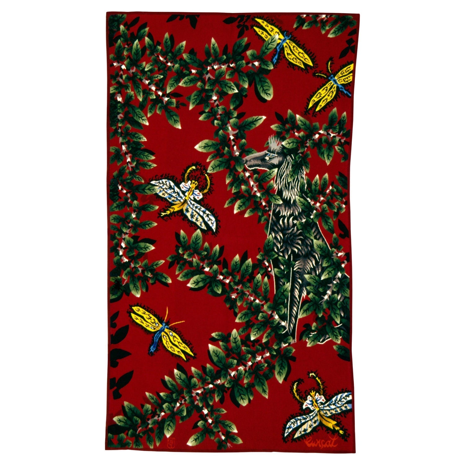 Art Deco French Modernist Handmade Aubusson Gobelin Tapestry Jean Picart Le Doux