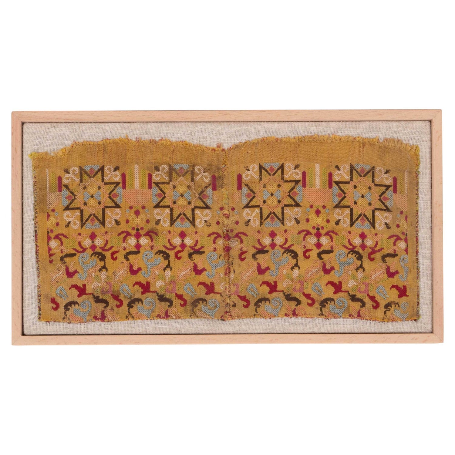 Rare Jewish Pre War Woven Gold Textile Embroidered Antique Judaica Tallit Atara