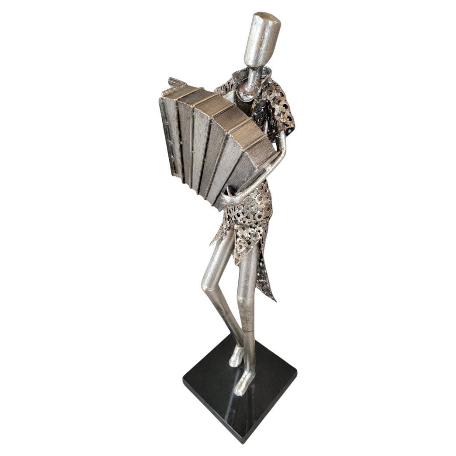 Polychrome Bronze Sculpture Jazz Nightclub Piano Player in Tuxedo Bruno Luna