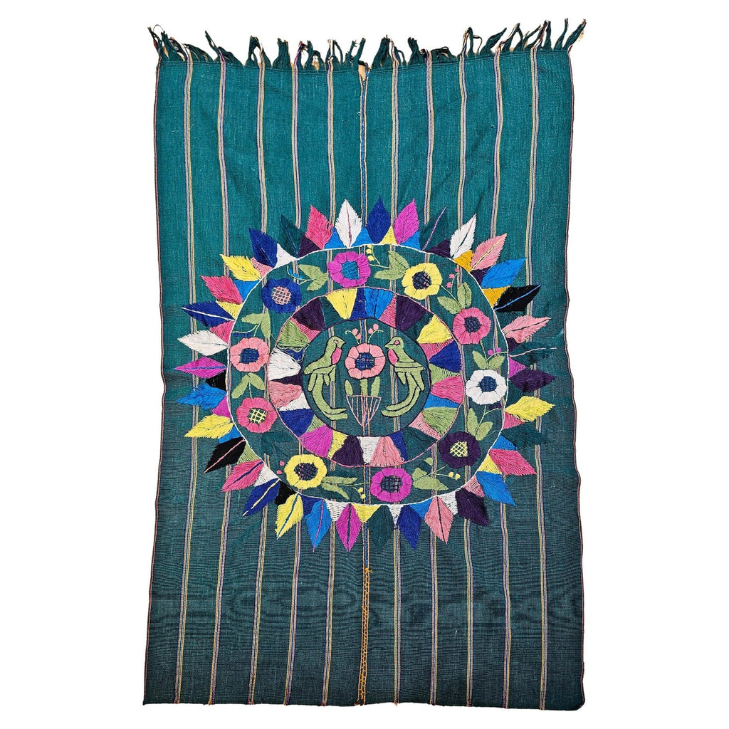Vintage Handwoven Tapestry Wool Folk Art Rug Weaving Pillow or Wall Hanging