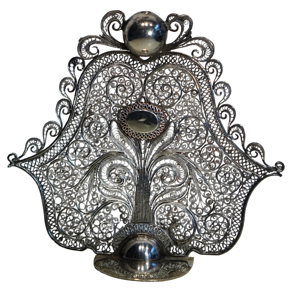 Rare 19th C Antique Silver Filigree Judaica Besamim Spice Tower Austro Hungarian