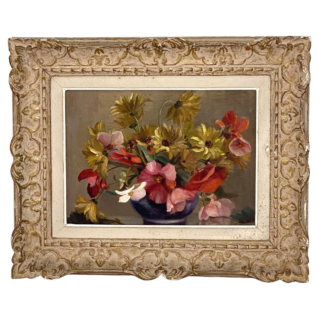French Surrealism Oil Painting Pierre Henry Surrealist Color Flowers in Vase