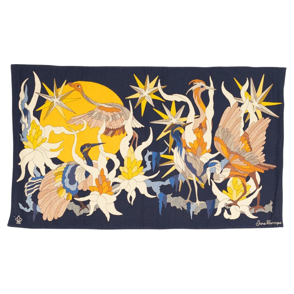 Art Deco French Modernist Handmade Aubusson Gobelin Tapestry Jean Picart Le Doux