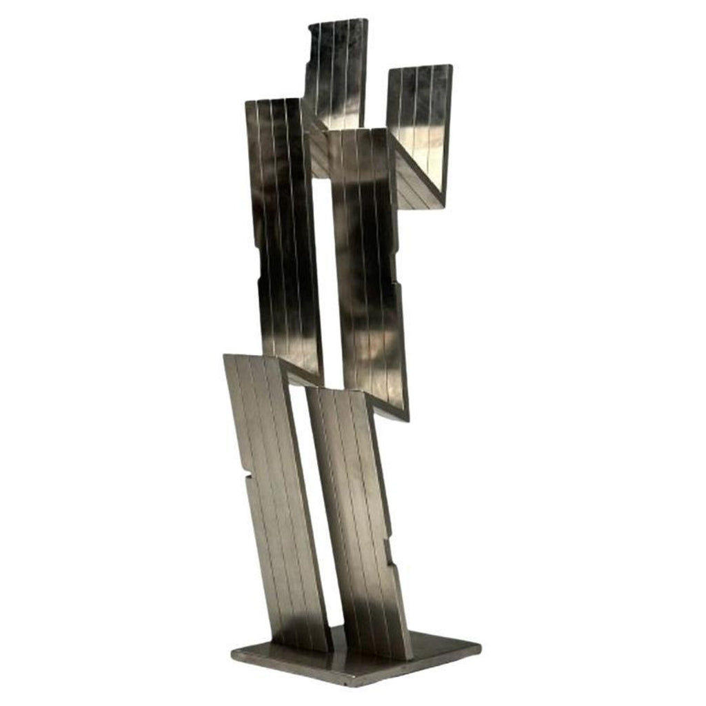 Israeli Contemporary Abstract Geometric Painted Pierced Sculpture Zigi Ben Haim