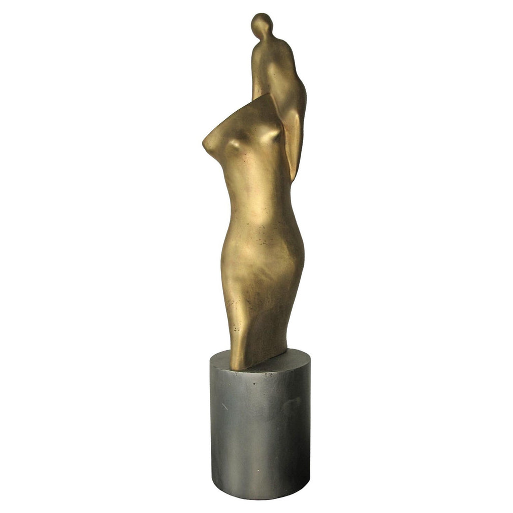 Chaim Gross Mid Century Mod Bronze Sculpture Mother and Baby Playing WPA Artist