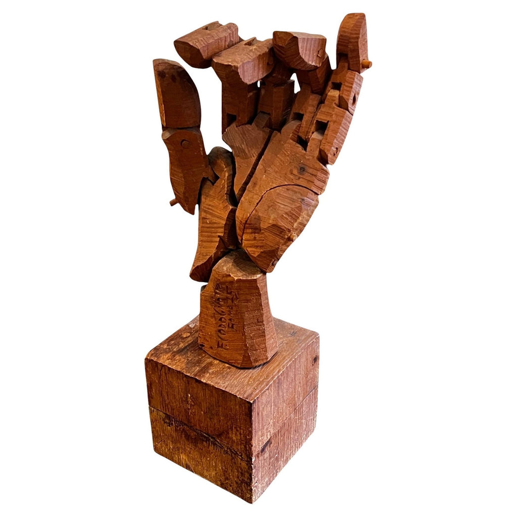 Rare Carved Wood Kaws Hand Sculpture More Gallery Switzerland Wooden Toy Art