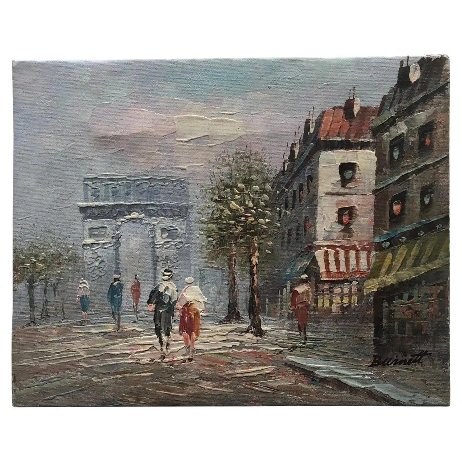 1927 Oil Painting Eiffel Tower Paris American Modernist Wpa Artist Morris Kantor