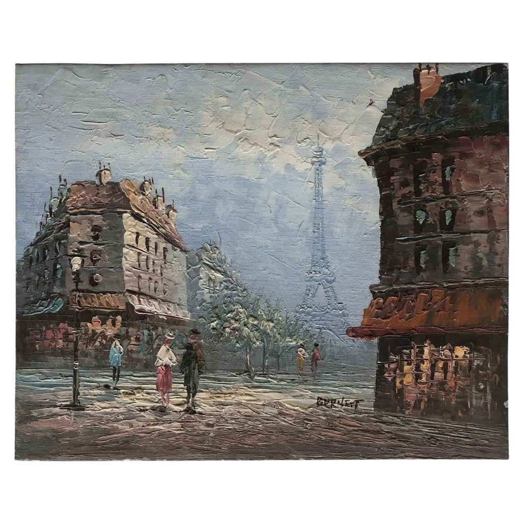 1927 Oil Painting Eiffel Tower Paris American Modernist Wpa Artist Morris Kantor