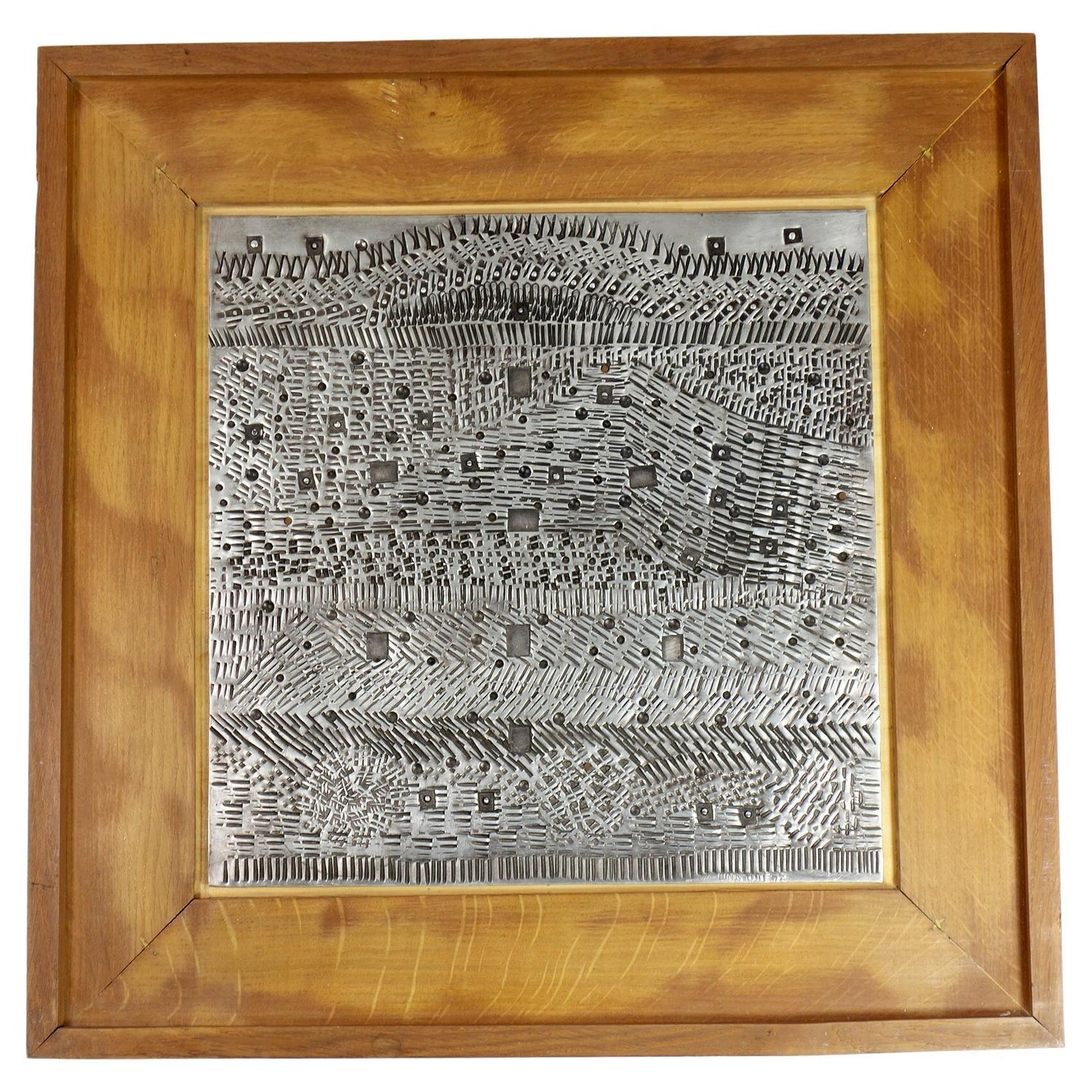 Acid etched Metallic Foil Glass Wall Sculpture Artwork Framed ed. 25 Signed