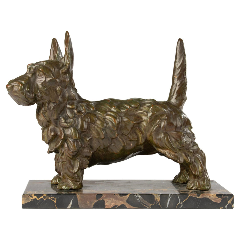 Polish Modernist PUPPY DOG Bronze Expressionist Art Sculpture