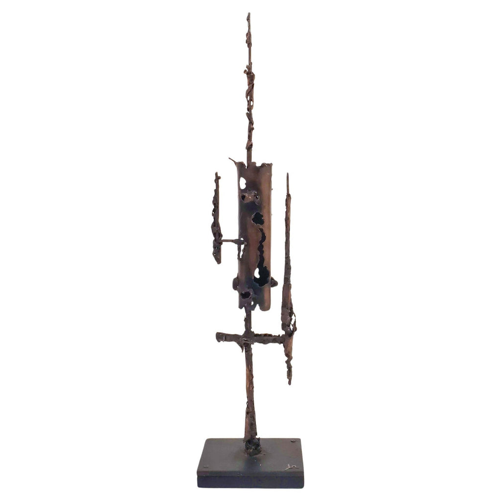 Mid Century Brutalist Iron, Stone Sculpture, Israeli Master David Palombo