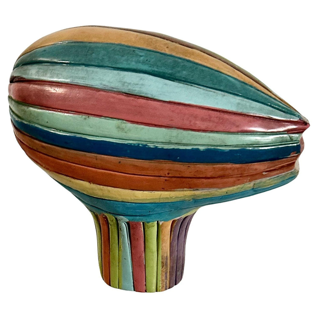 Color Terracotta Modernist Abstract Sculpture Head Russian Artist Alexander Ney