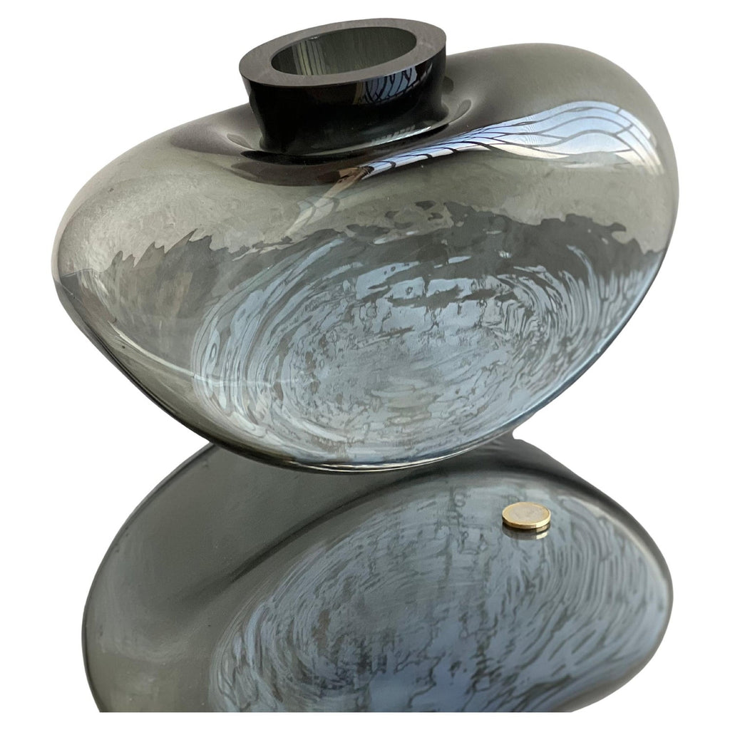 Masterpiece Swiss Contemporary Blown Matte Glass Sculpture Vase
