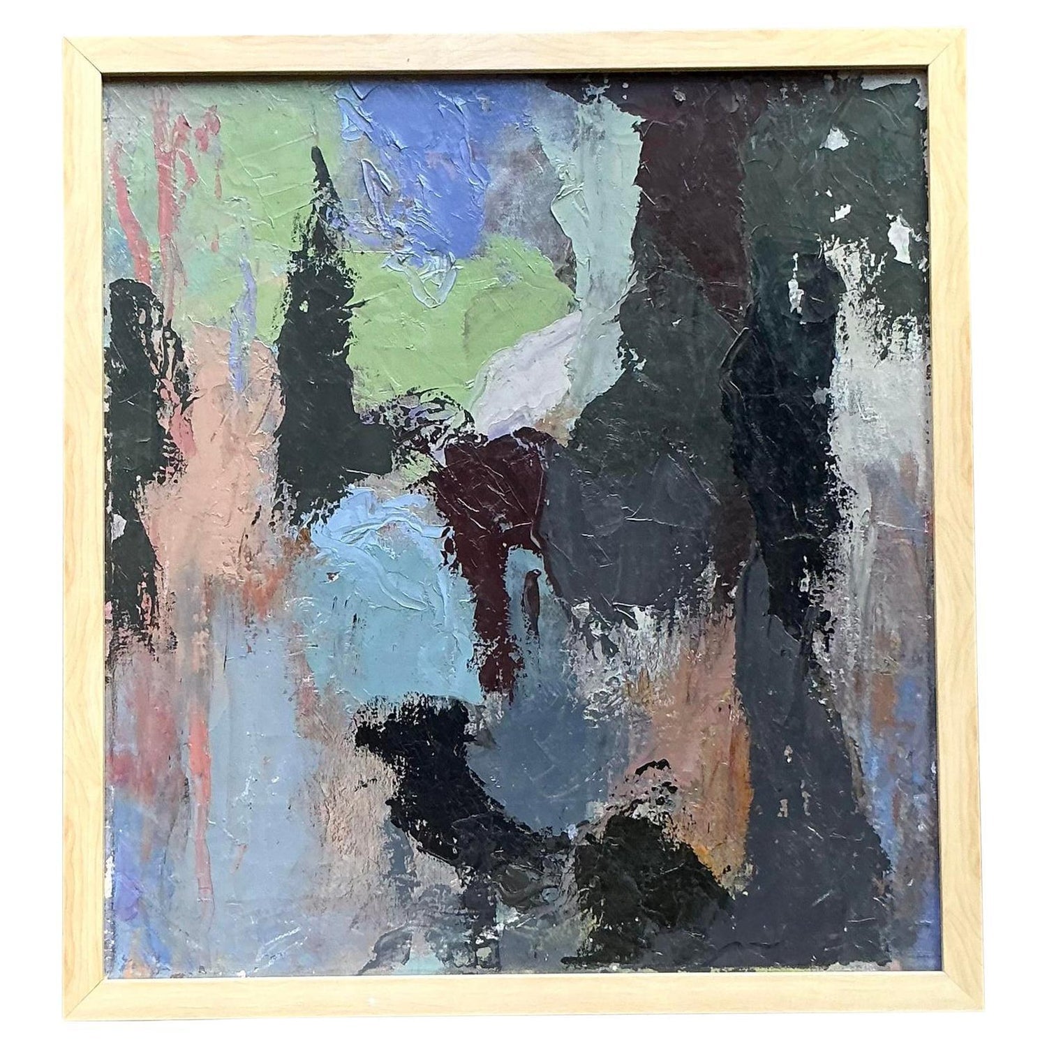 Large Modernist Figurative Abstract Oil Painting BASKET