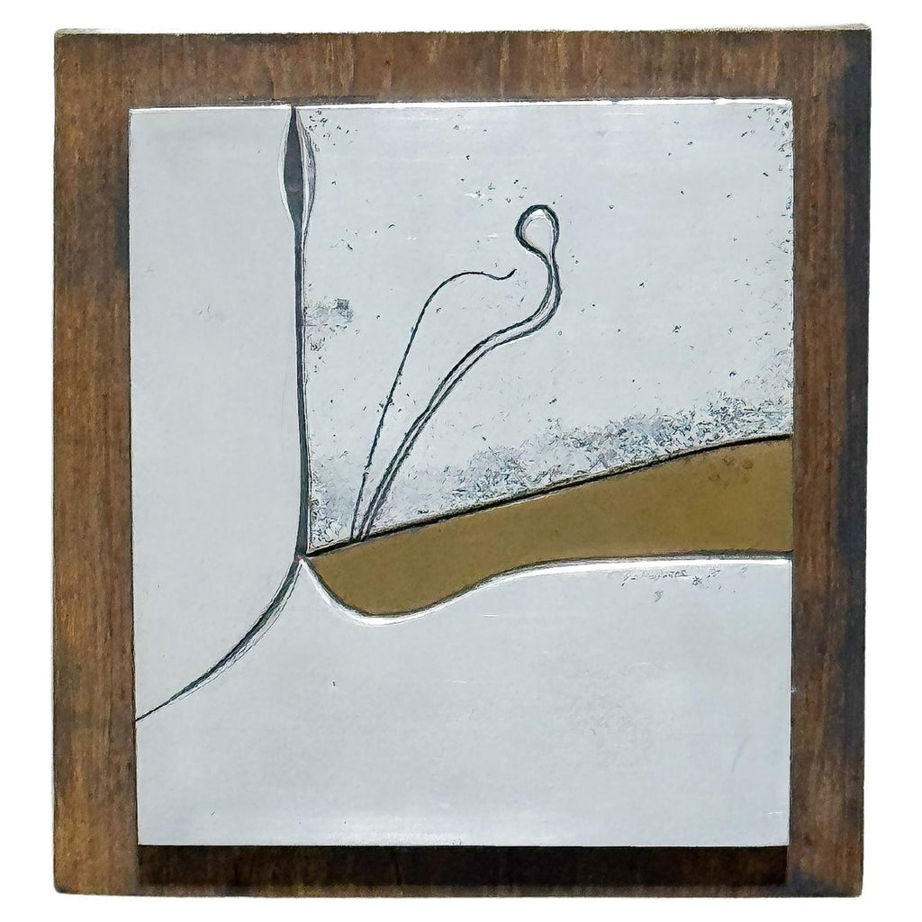 Acid etched Metallic Foil Glass Wall Sculpture Artwork Framed ed. 25 Signed
