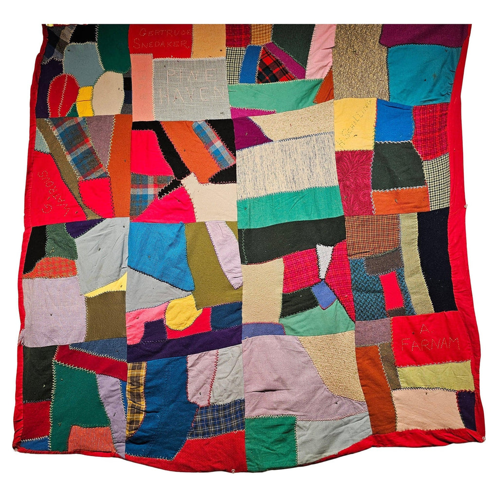 Abstract Red Blue Folk Art Americana Flag Can Tapestry Quilt Ross Palmer Beecher