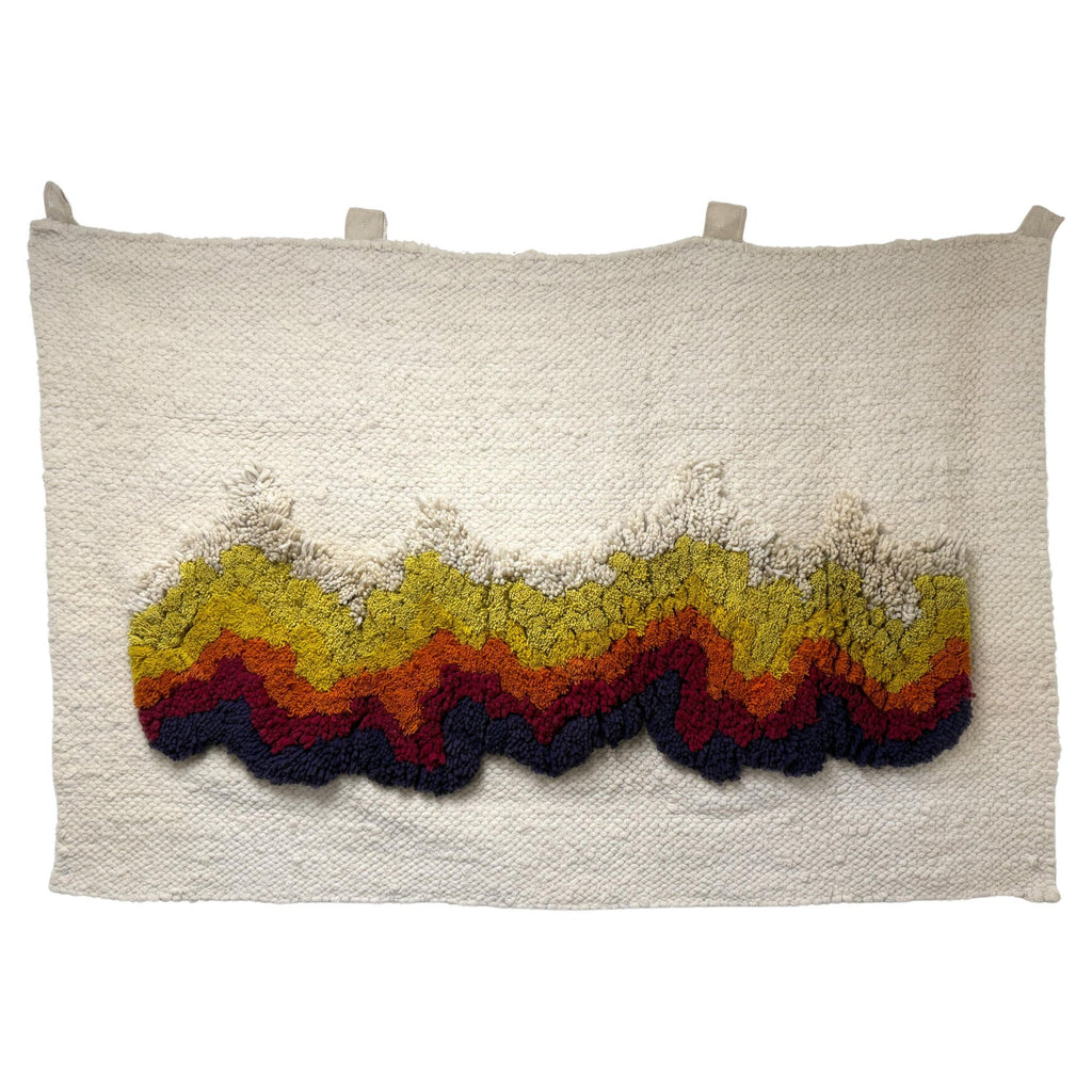 Israeli Hand Woven Colorful Wool Tapestry Weaving Menashe Kadishman Sheep Head