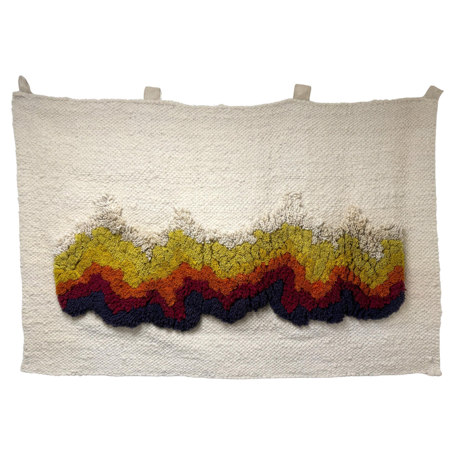Israeli Hand Woven Colorful Wool Tapestry Weaving Menashe Kadishman Sheep Head