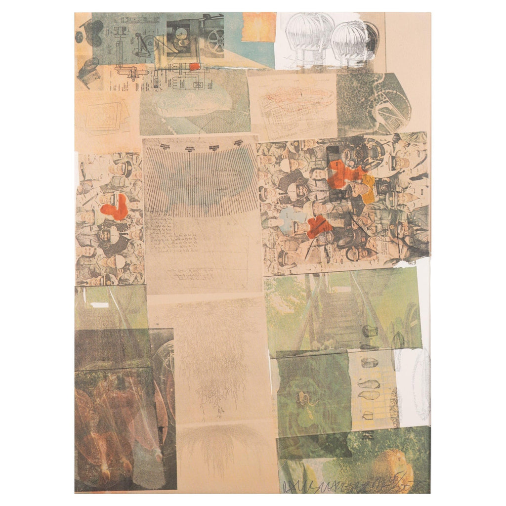 Large Pop Art Screenprint Collage Photo Lithograph Goat Chow Robert Rauschenberg