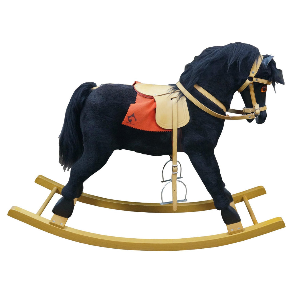 Vintage Huge German Folk Art Wood Sculpture Rocking Horse Erzgebirge Reiterlein