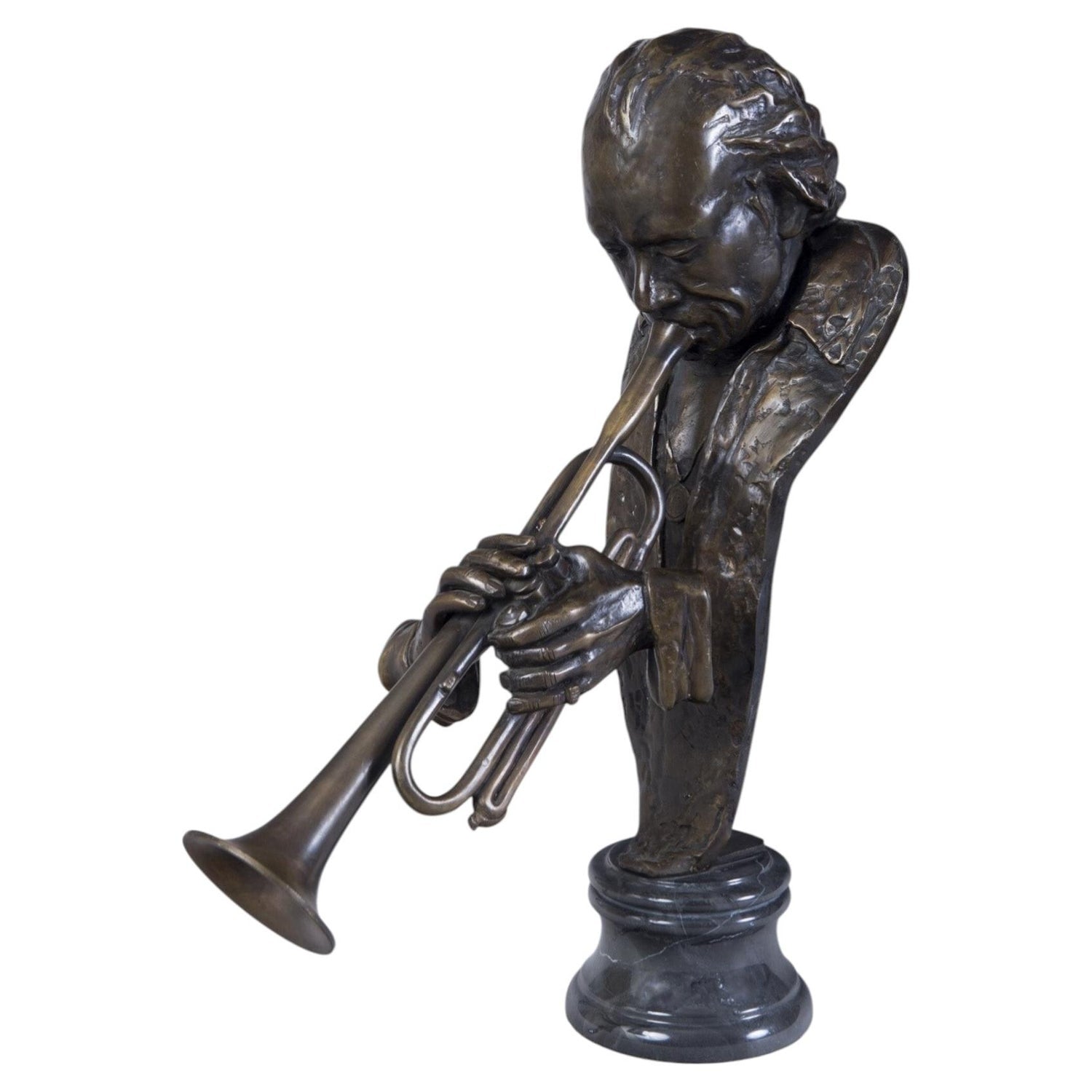 Polychrome Bronze Sculpture Jazz Nightclub Piano Player in Tuxedo Bruno Luna