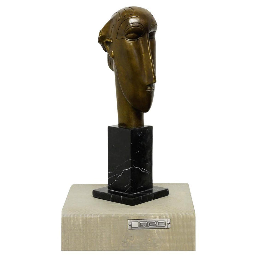 Rare Cast Painted Bronze Head Sculpture British Realist Sculptor John Davies