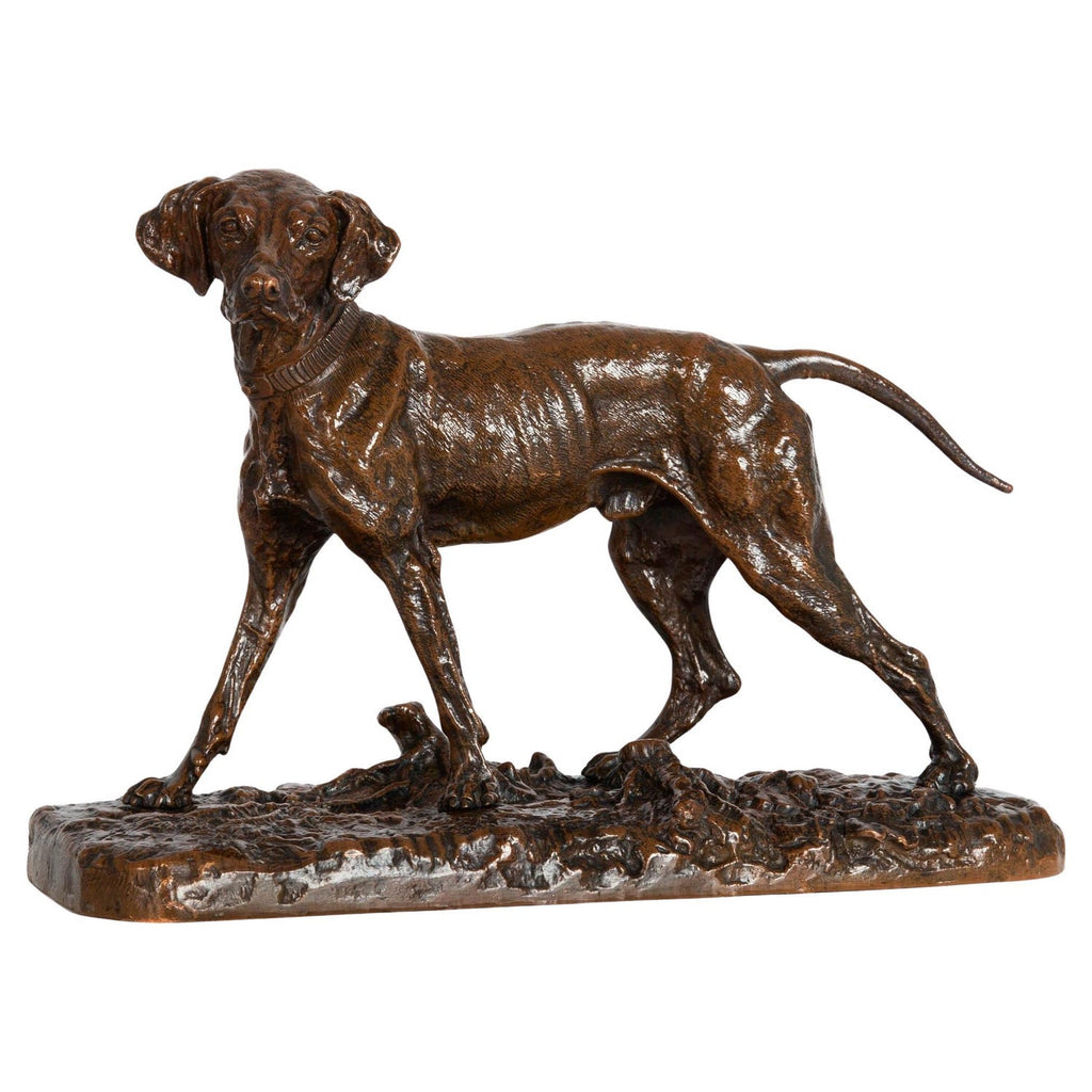 Polish Modernist PUPPY DOG Bronze Expressionist Art Sculpture