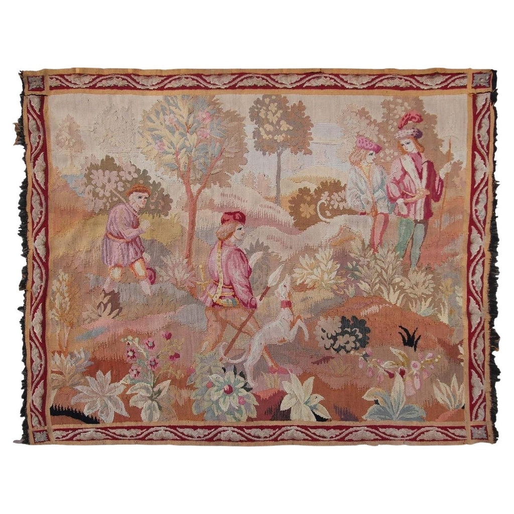 Naive European French Folk Art Jovan Lazar Obican Tapestry Wall Hanging Weaving