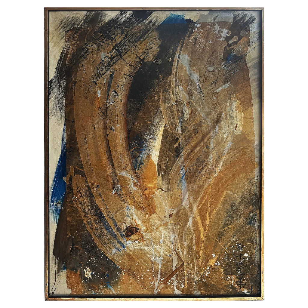 Mixed Media Collage Oil Painting Latvian American Modernist Artist Adja Yunkers