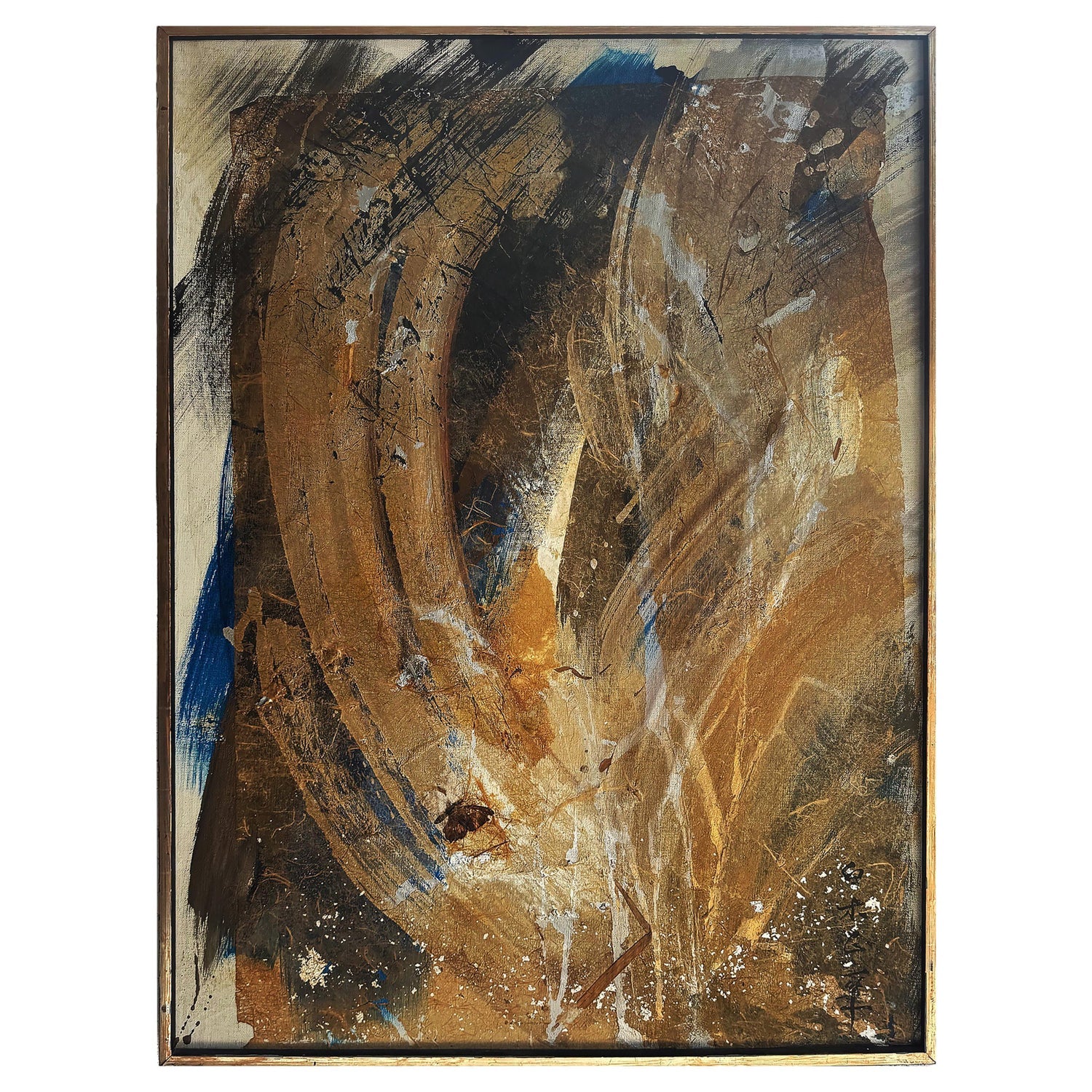 Mixed Media Collage Oil Painting Latvian American Modernist Artist Adja Yunkers