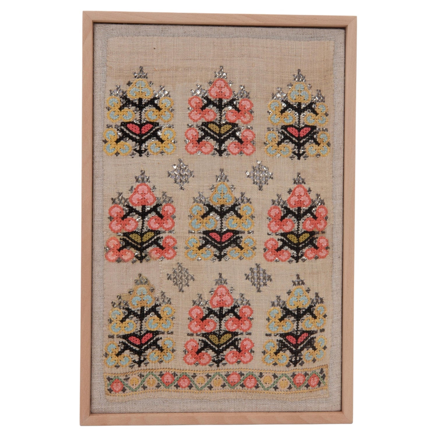 Jerusalem Wall Hanging Hand Embroidered tapestry Israeli Craft Judaica Folk Art