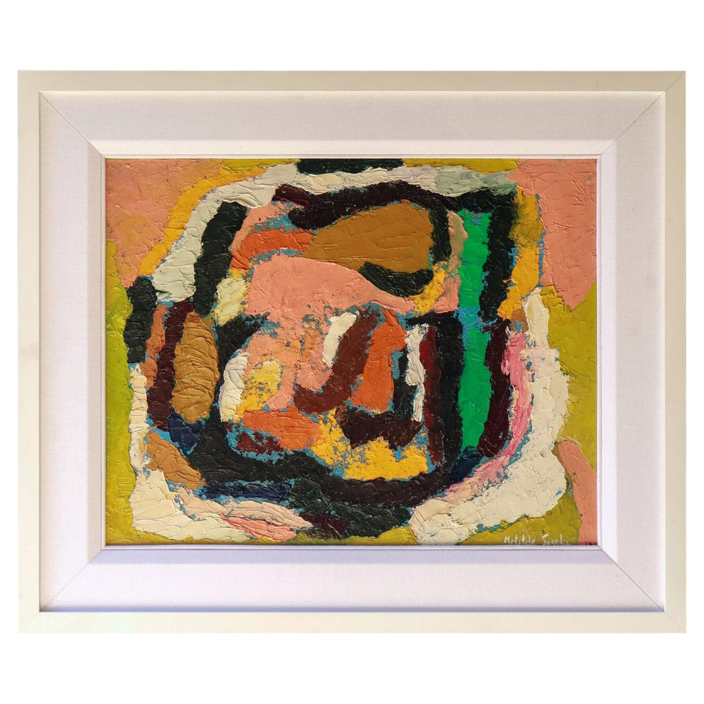 Abstract Painted Ceramic Tile Pop Art Painting Italian Neo Figurative Painting