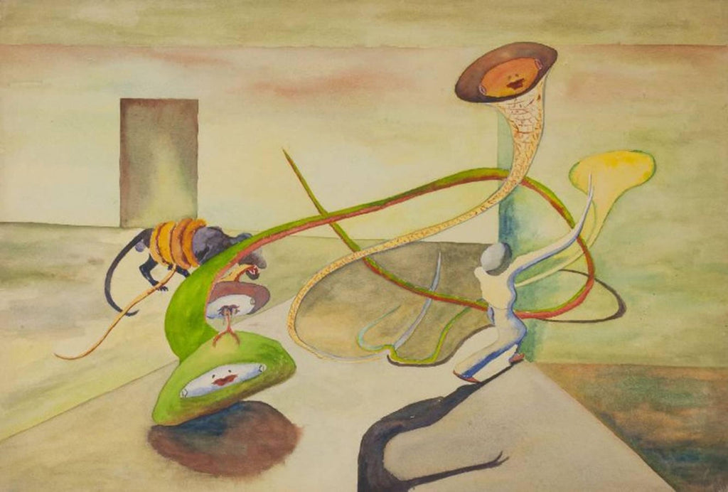 Latvian Israeli Surreal Gouache Illustration Art Painting Tel Aviv