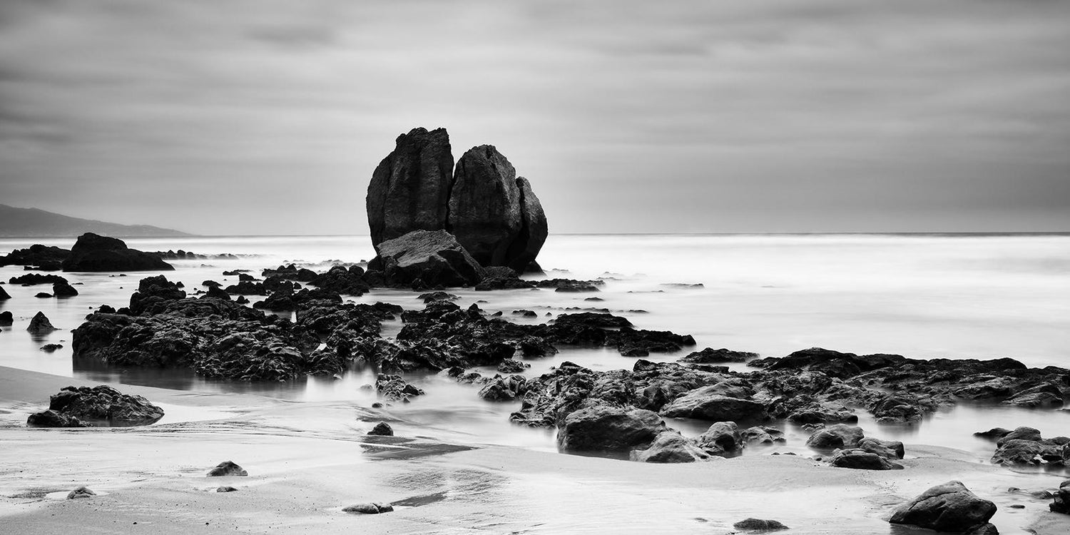 Vintage C Print "Of Time and Change" Boulders on a Sea Shore