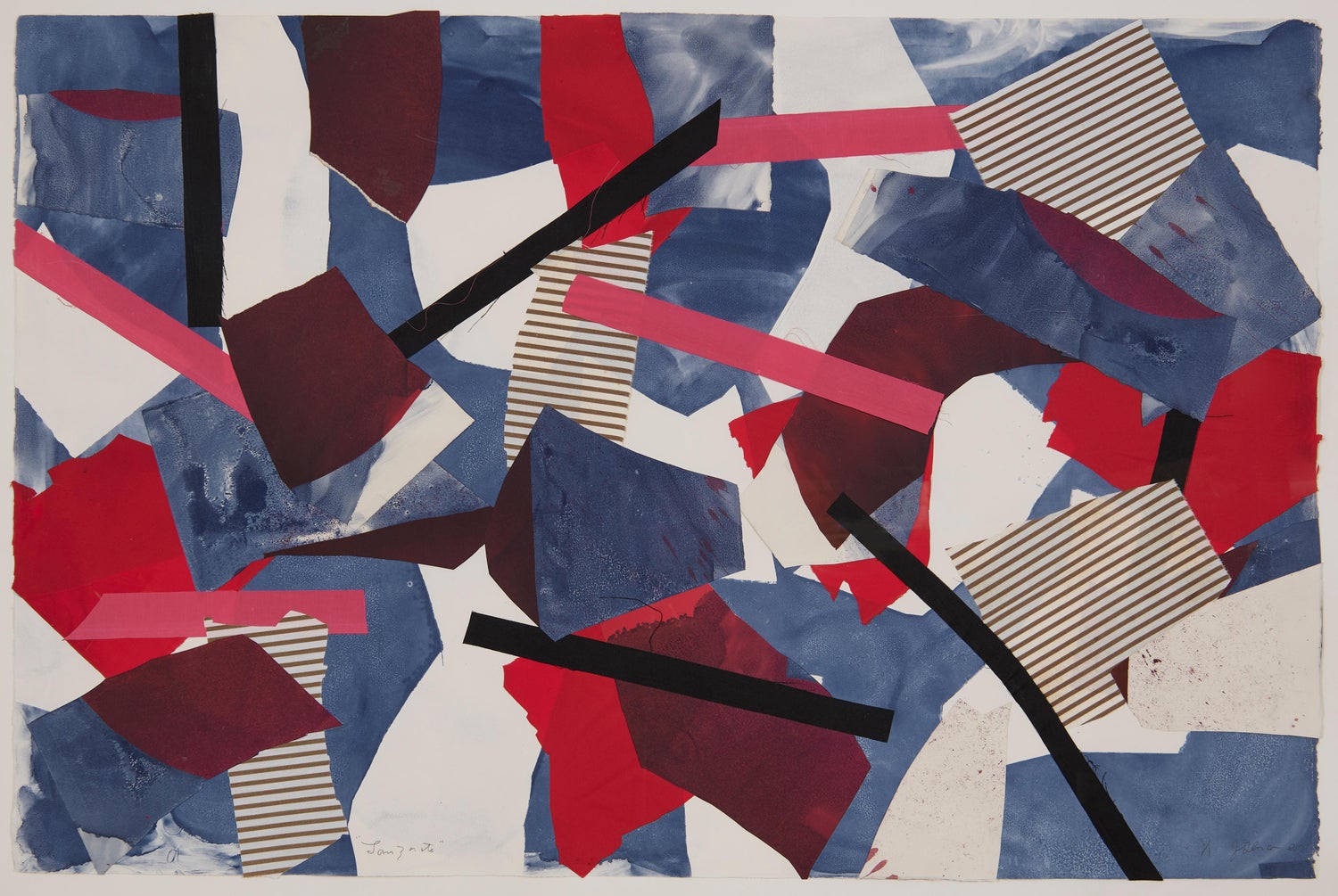 Large Modernist Alexander Liberman Contemporary Mixed Media Painting Svet III