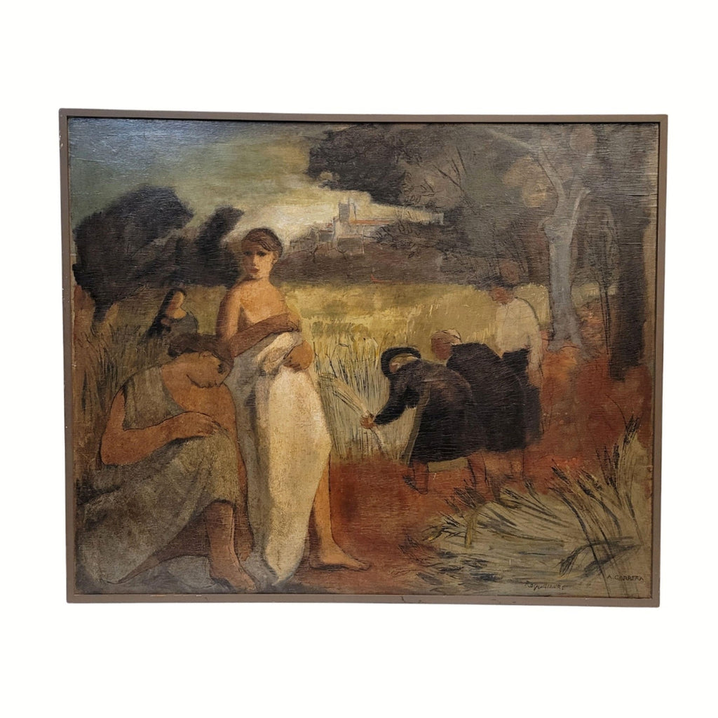 Large French Naive Oil Painting Jacques Boeri Fauvist Color Surrealist Fantasy